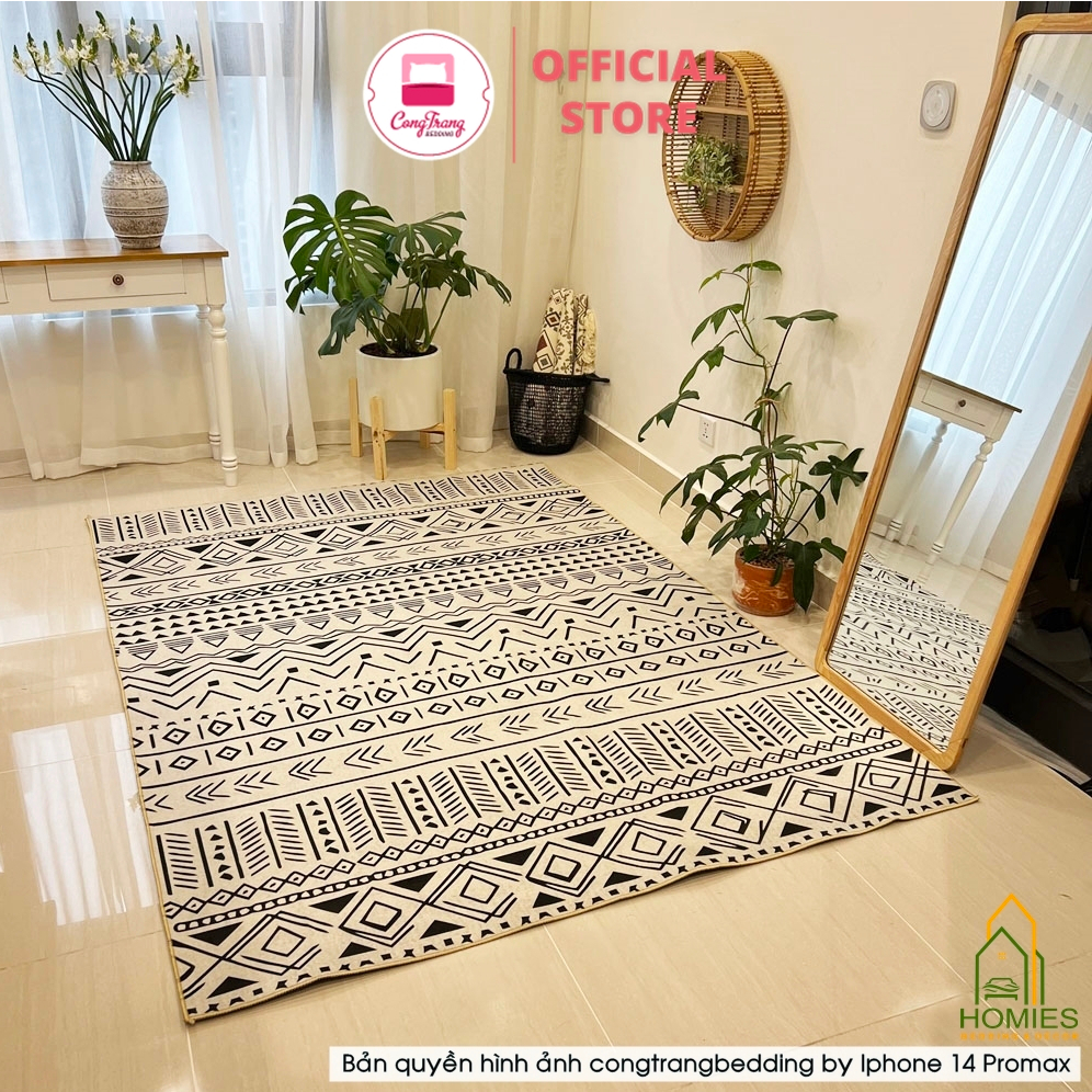 Thảm Trải Sàn Phòng Khách Bali Nỉ Lì Chống Trơn Trượt MS 03 Phong Cách Vintage