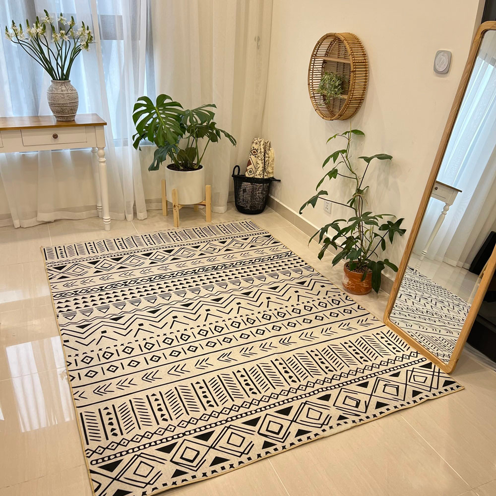 Thảm Trải Sàn Phòng Khách Bali Nỉ Lì Chống Trơn Trượt MS 03 Phong Cách Vintage