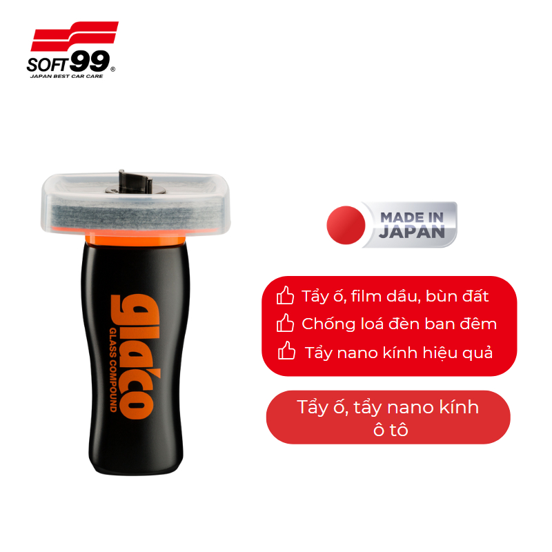 Dung dịch tẩy ố, tẩy nano kính ô tô Glaco Glass Compound Roll On G-47 Soft99