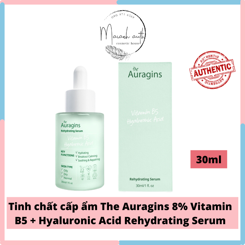 Serum B5 Auragins  8% & Hyaluronic Acid Serum Cấp Ẩm Phục Hồi Da 30ml