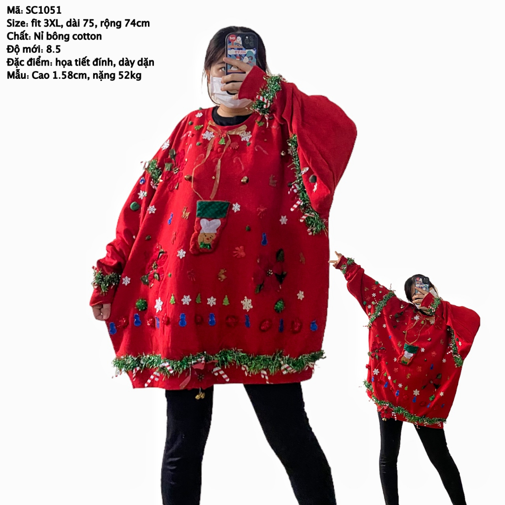 Sweater oversize secondhand nỉ bông, form bồng, chất mới, nhập Mỹ, giá sale kèm quà tặng. (Ảnh thật) 210423-3