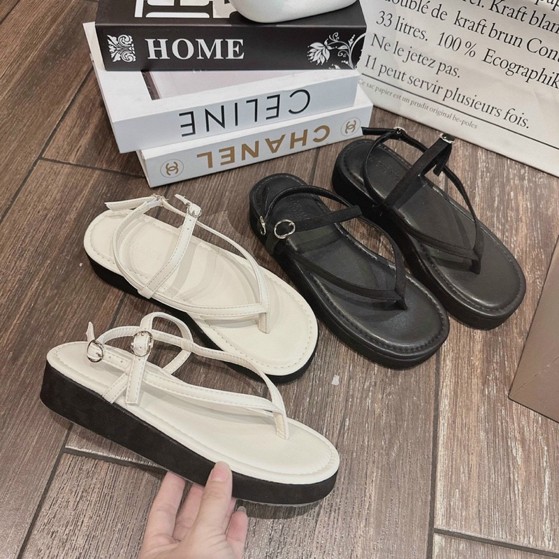 GIÀY SANDAL QUAI CHỮ A CHẤT DA SI MỀM THOẢI MÁI