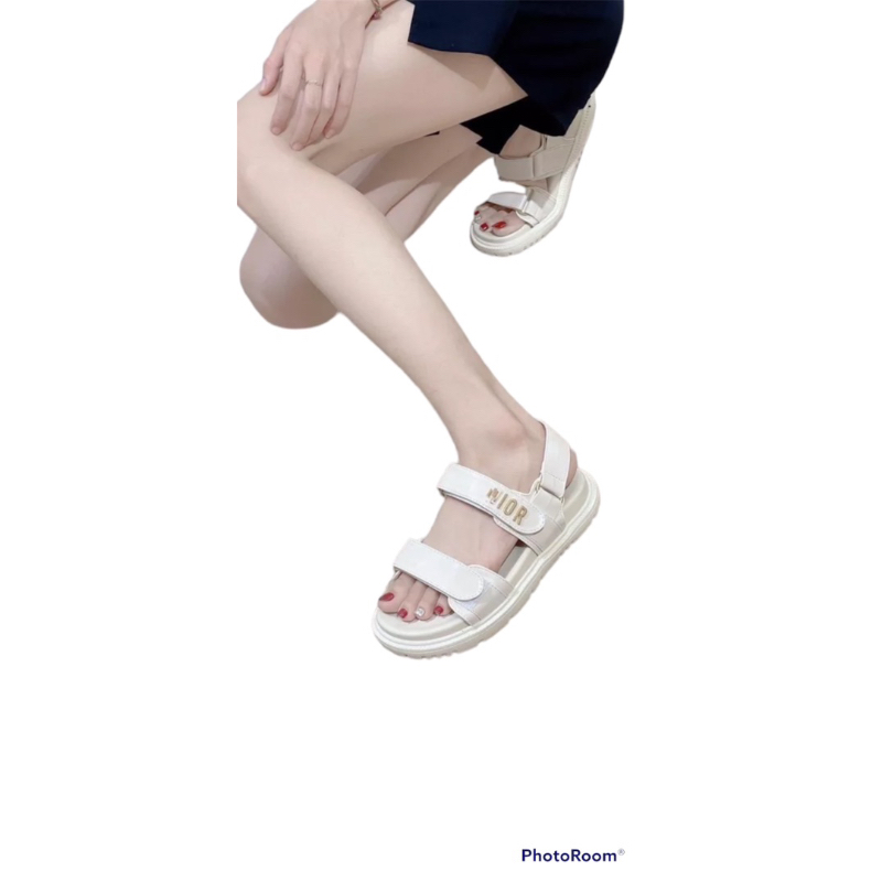 Xăng đan nữ 2 quai đồng Doir đế đúc mới 2023 đen kem