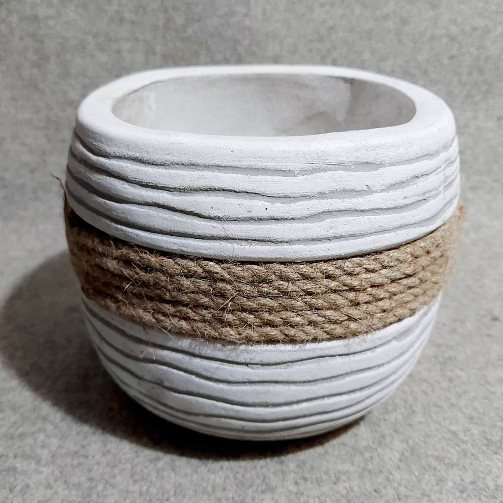 Chậu trồng cây, chậu đất nung sơn wax dây bố Bông Garden House