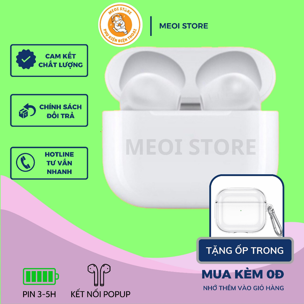 Tai nghe Bluetooth AP3 MEOI không đầy đủ chức năng pin trâu 4-6h định vị đổi tên dùng cho mọi dòng máy