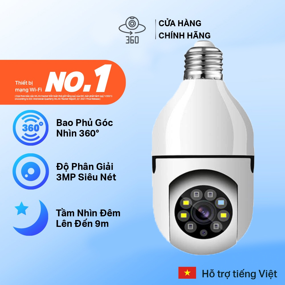 CAMERA IP WIFI VI365 11 LED FNKvision 5.0Mpx Full HD New 2023 - QUAY ĐÊM CÓ MÀU - XOAY 360 ĐỘ - THEO DÕI CHUYỂN ĐỘNG