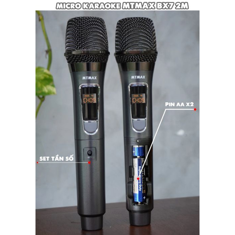 Micro Không Dây Đa Năng BX7 Có Echo và Bluetooth, Dùng Cho Loa Bluetooth, Xe oto Hát Karaoke