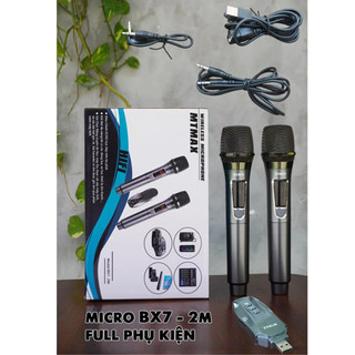Micro không dây đa năng bx7 có echo và bluetooth, dùng cho loa bluetooth, xe oto hát karaoke
