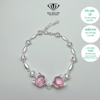 Lắc tay bạc nữ hồ li biểu tượng của tài lộc Bảo Tín Thanh Thủy, chất liệu bạc ta nguyên chất 1.91 chỉ, dài 18 cm