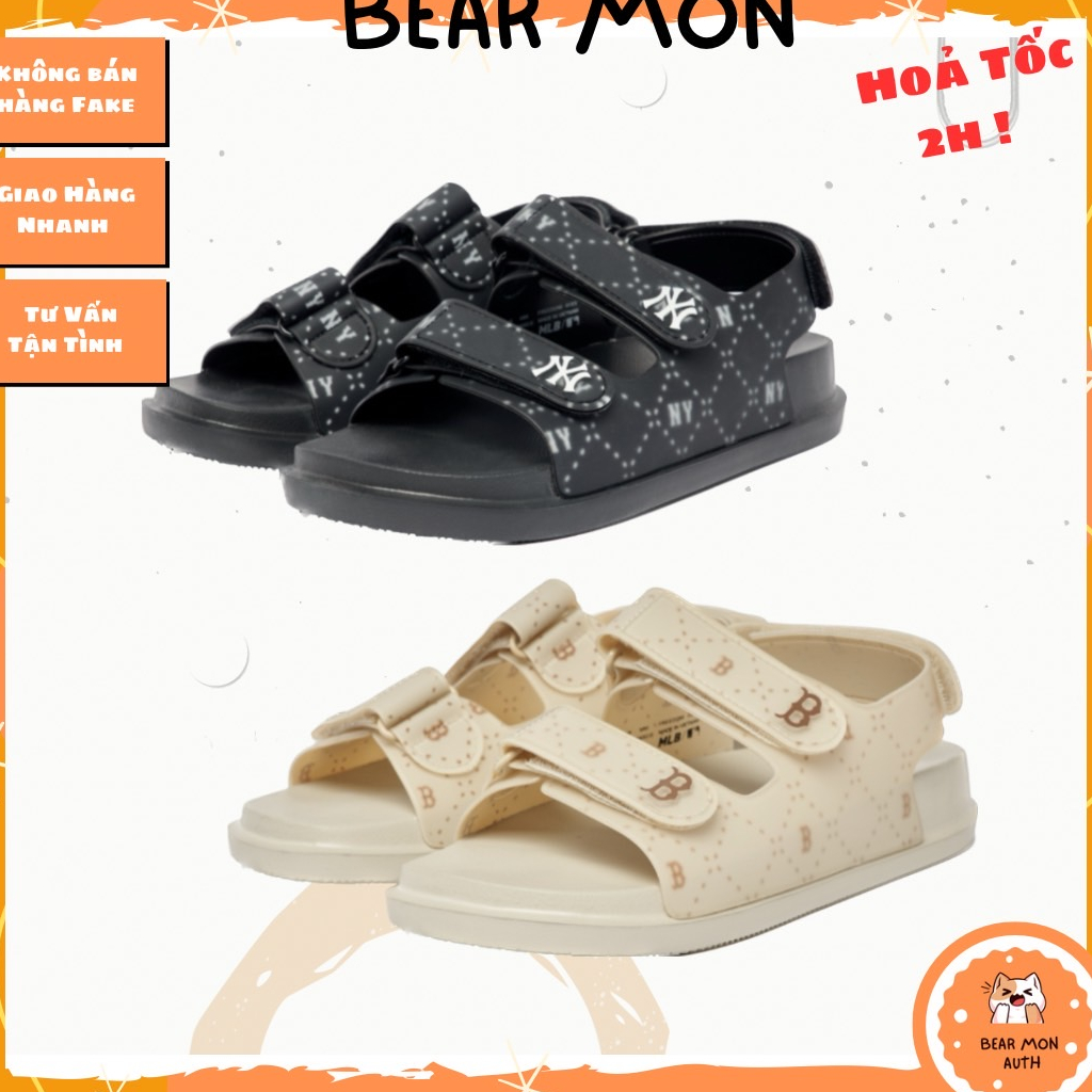 Giày MLB Chunky sandals diamond monogram Boston Red Sox 3Asdcsd33