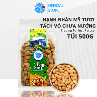 Hạt Hạnh Nhân Trading Perfect Partner tươi túi 500g - Nhập khẩu từ Mỹ_Hạnh nhân chưa nướng thích hợp nấu sữa hạt