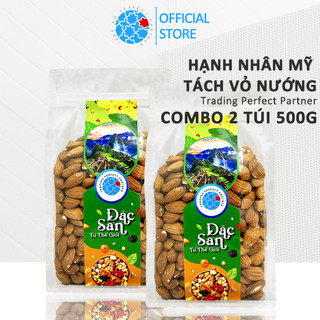 Combo 2 túi 500g Hạt Hạnh Nhân Nướng Mộc Trading Perfect Partner túi 500g - Nhập khẩu từ Mỹ