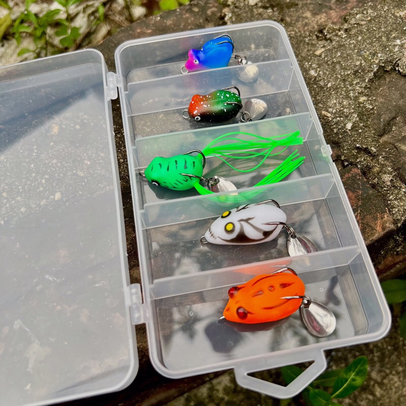 Hộp mồi nhái 5 con câu lure