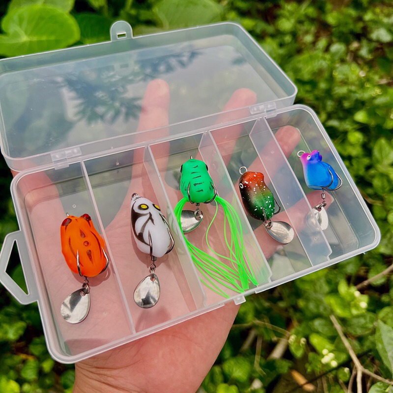 Hộp mồi nhái 5 con câu lure
