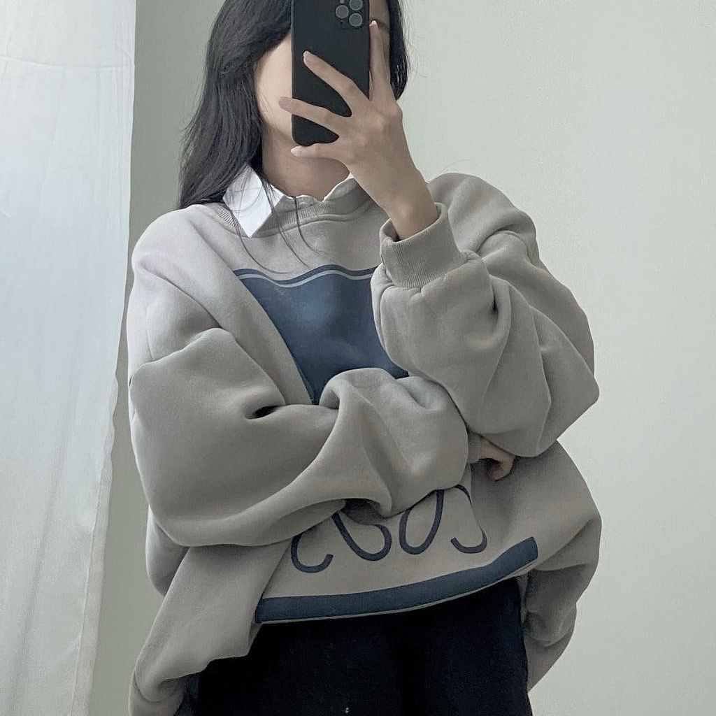 Áo Sweater In Hình Áo Sweater Nam Nữ Form Rộng Chất Cotton Nỉ Ngoại Hàng Xuất Cao Cấp Trơn Cổ Tròn Dài Tay - immin.h