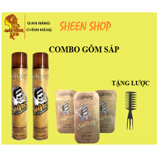 Gôm xịt suavecito + sáp vuốt tóc sawensito