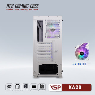Vỏ Case VSP KA28 WHITE (SẴN 4 FAN LED)