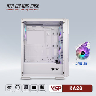 Vỏ Case VSP KA28 WHITE (SẴN 4 FAN LED)