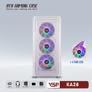 Vỏ Case VSP KA28 WHITE (SẴN 4 FAN LED)