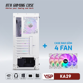 Vỏ Case VSP KA29 WHITE ((SẴN 4 FAN LED)
