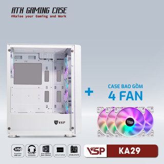 Vỏ Case VSP KA29 WHITE ((SẴN 4 FAN LED)