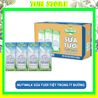 Thùng 12 Lốc Sữa Tươi Tiệt Trùng Ít Đường Nutimilk 180ml