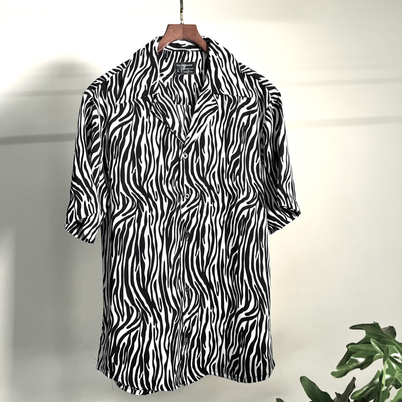 Áo sơ mi vằn FLO MENSWEAR chất liệu lụa mango cao cấp không nhăn