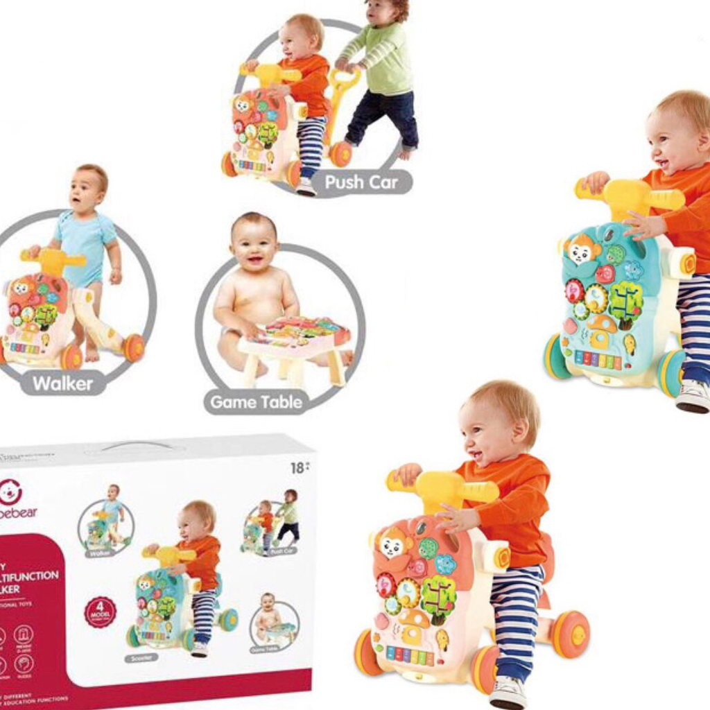 Xe tập đi, xe chòi chân, bàn nhạc đa năng 4in1 cao cấp ( xe chòi chân,bàn nhạc,xe đẩy ,tập đi