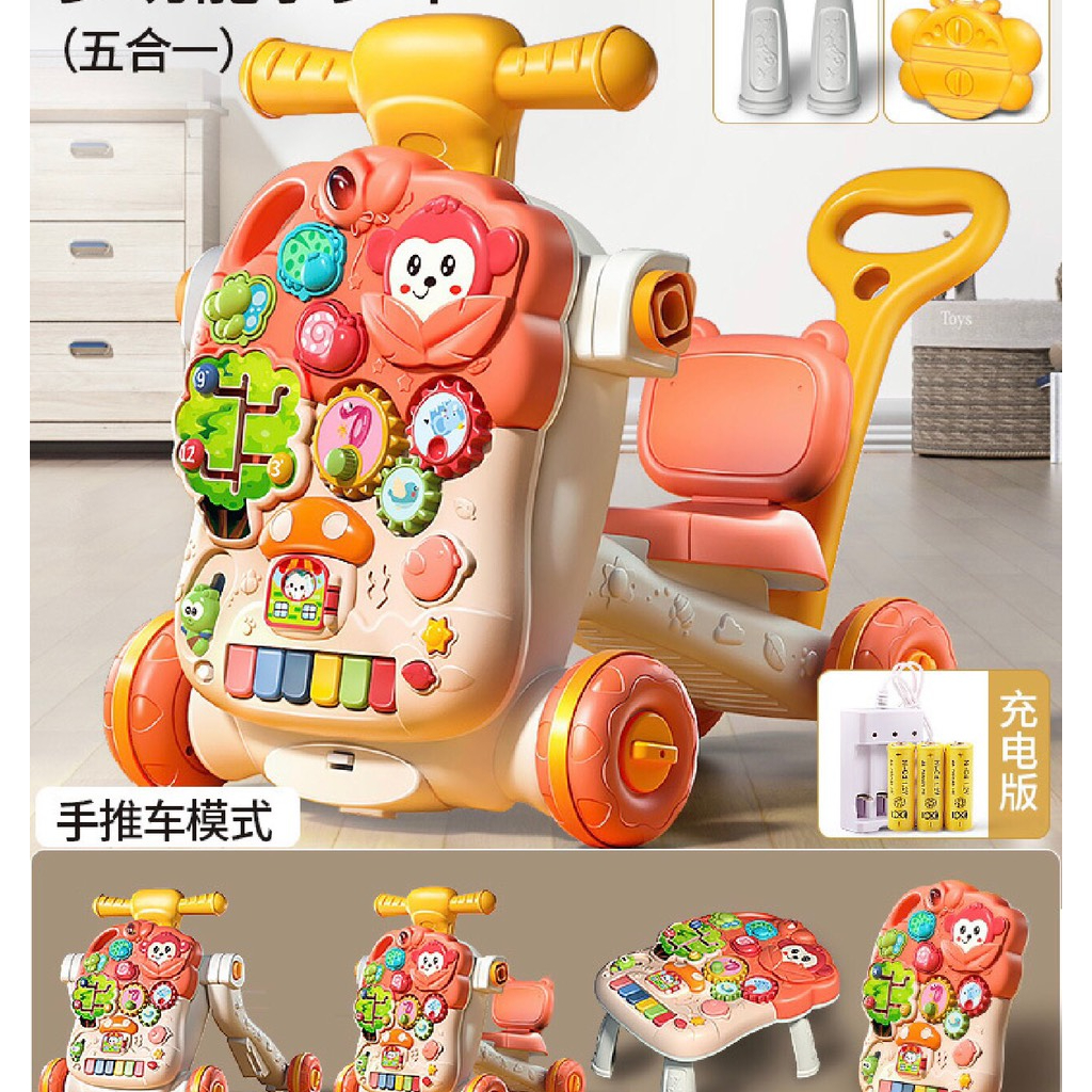 Xe tập đi, xe chòi chân, bàn nhạc đa năng 4in1 cao cấp ( xe chòi chân,bàn nhạc,xe đẩy ,tập đi