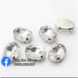 Đá pha lê hình Oval cao cấp đính kết áo váy,làm hanmade