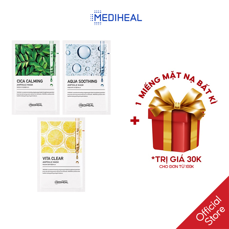 Mặt Nạ Dưỡng Chất Cấp Ẩm, Phục Hồi, Bảo Vệ Và Dưỡng Sáng Da Mediheal Ampoule Mask 25ml [K201-K203]