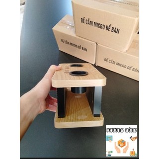 Chân Micro - Chân Micro Để Bàn - Đế Cắm Micro Để Bàn Gỗ MDF