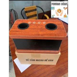 Chân Micro - Chân Micro Để Bàn - Đế Cắm Micro Để Bàn Gỗ MDF