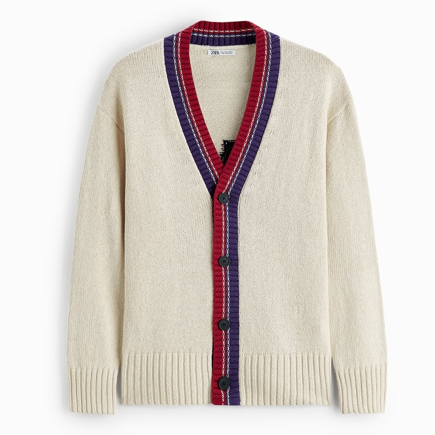 Áo cardigan Zara authentic JACQUARD LETTER size M