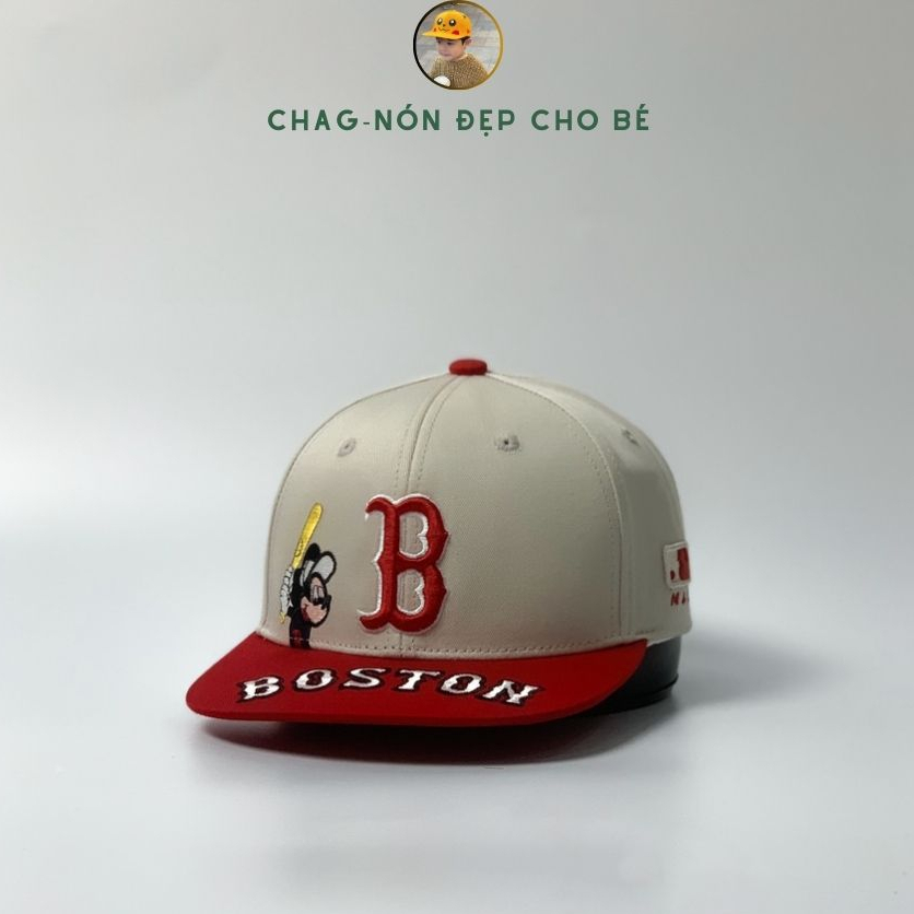 Mũ lưỡi trai Snapback Boston cho bé, nón cho trẻ em phù hợp cho bé từ 2 đến 8 tuổi dễ dàng điều chỉnh phía sau
