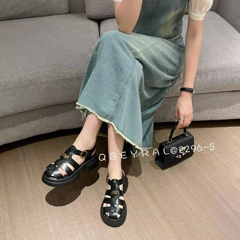 Sandal rọ miumiu qbeyral nâng đế fullbox