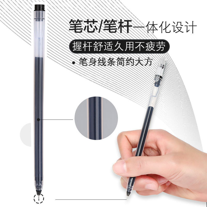 Set 12 bút bi gel bút dung tích lớn giá rẻ tiết kiệm CREAMY, ngòi 0.5mm 3 màu đen xanh đỏ