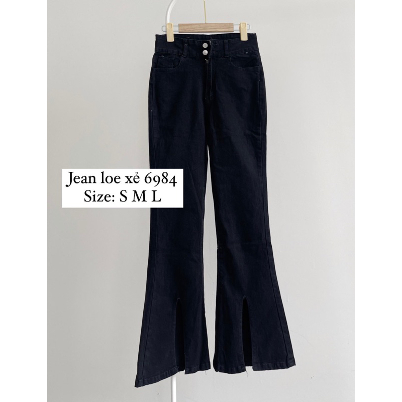 Quần jeans loe xẻ 2 nút (ảnh thật/ có sẵn)