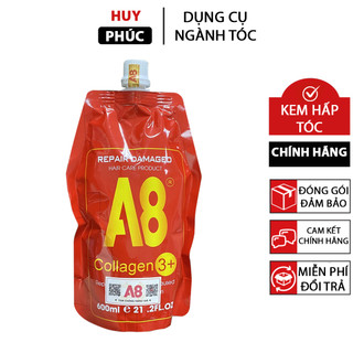 Kem ủ tóc Collagen A8 chính hãng 600ml, dầu hấp tóc dưỡng A8 phục hồi tóc hư tổn