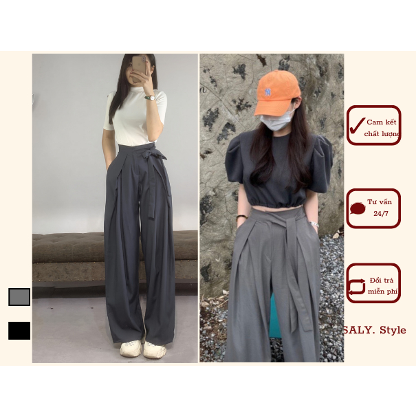 Quần suông buộc nơ dây to chất ruby Saly-Quan8198_P1