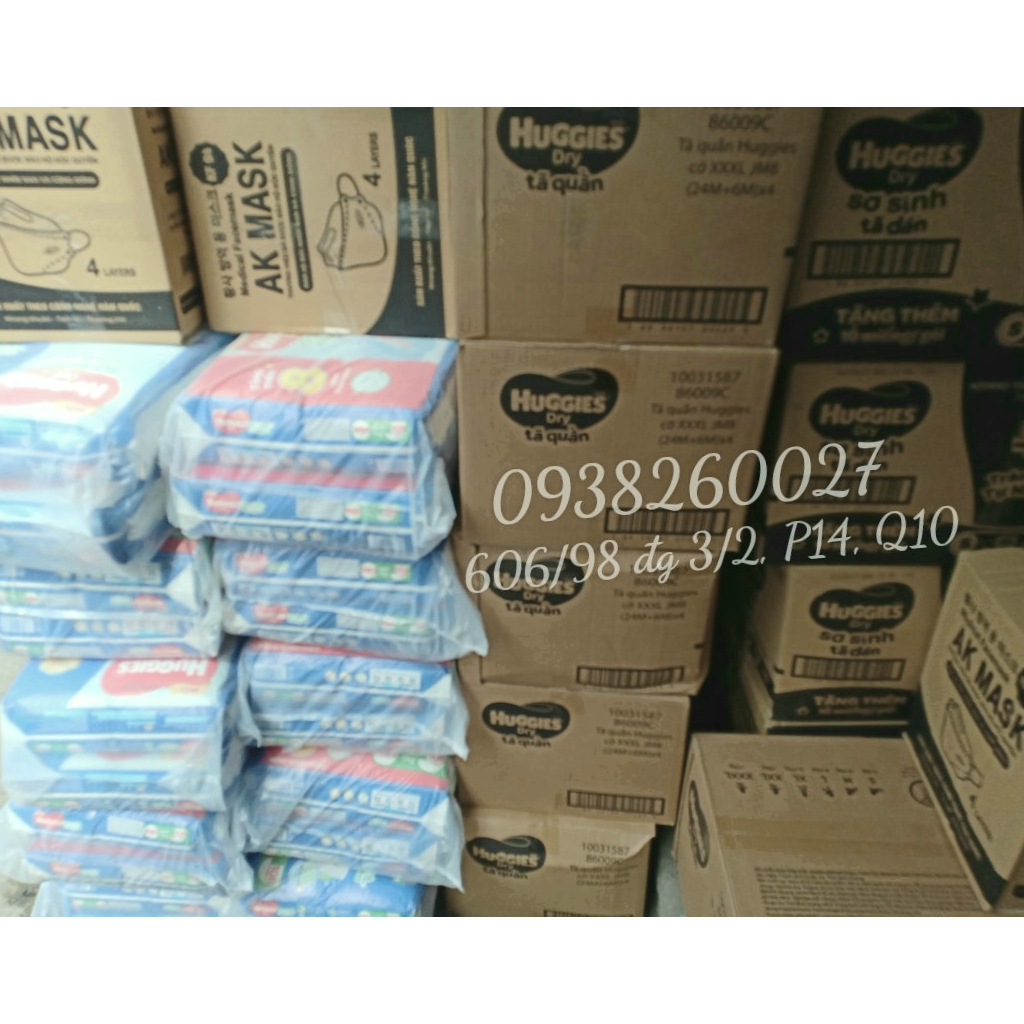 Tã dán Huggies size M76/L68/XL60/XXL54 miếng tràm trà