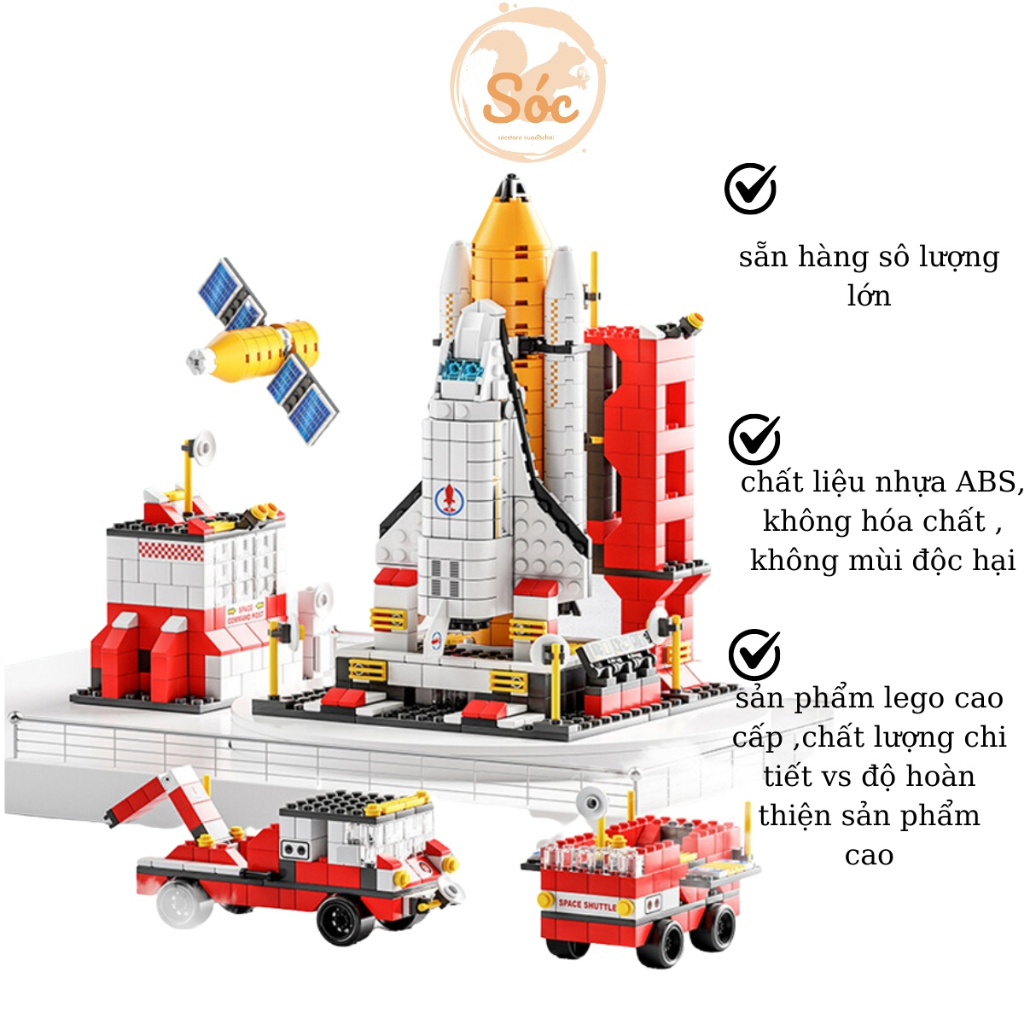 Đồ chơi Lego 1093pcs lắp ráp mô hình tàu vũ trụ không gian, đồ chơi xếp hình lego size to,đồ chơi trẻ em thông minh