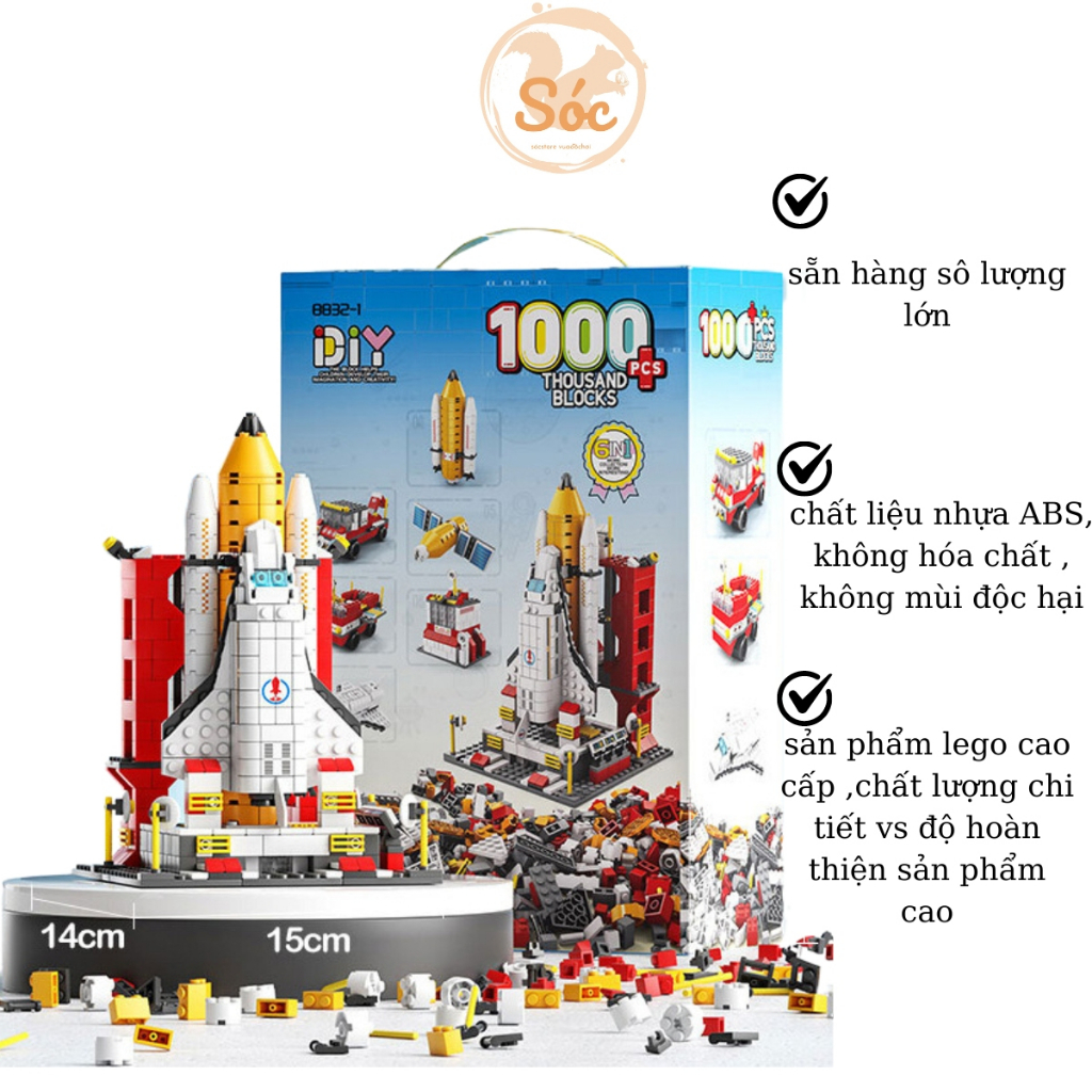 Đồ chơi Lego 1093pcs lắp ráp mô hình tàu vũ trụ không gian, đồ chơi xếp hình lego size to,đồ chơi trẻ em thông minh