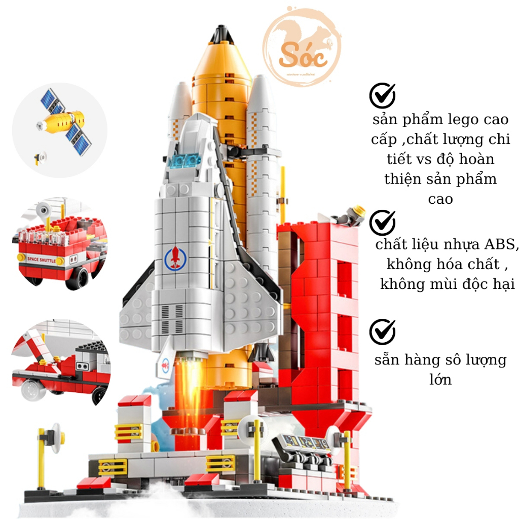 Đồ chơi Lego 1093pcs lắp ráp mô hình tàu vũ trụ không gian, đồ chơi xếp hình lego size to,đồ chơi trẻ em thông minh