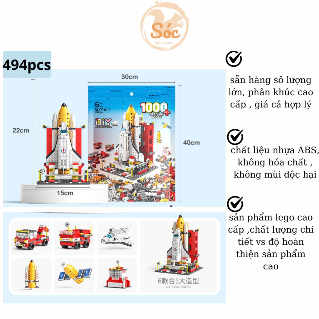 Đồ chơi Lego 1093pcs lắp ráp mô hình tàu vũ trụ không gian, đồ chơi xếp hình lego size to,đồ chơi trẻ em thông minh