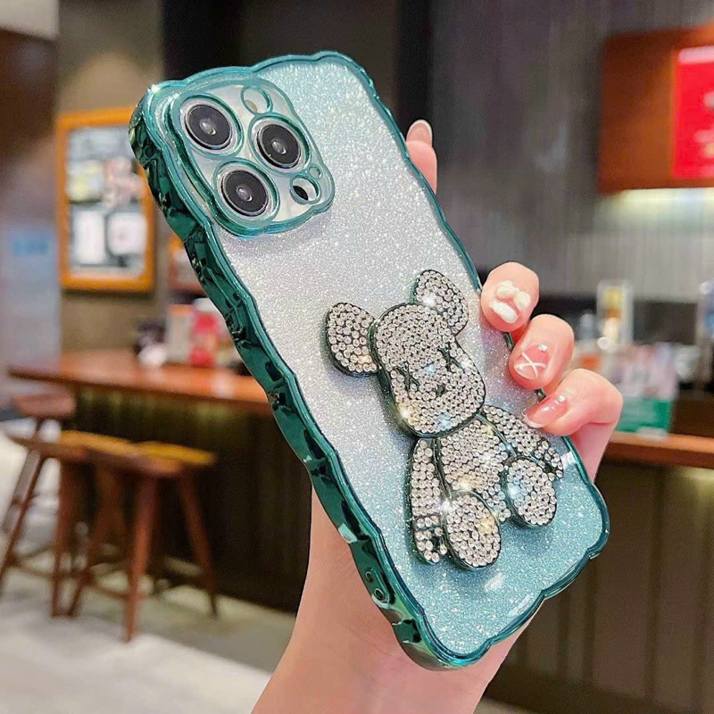 Ốp mây nhũ gấu đá   iPhone 6plus / 7plus / X / Xsmax / 11 / 11promax / 12 / 12pro / 12promax/13/13pro/13promax/ 14promax