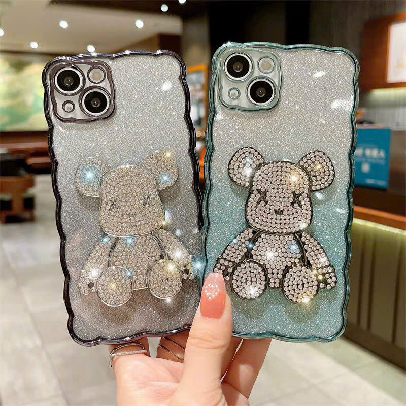 Ốp mây nhũ gấu đá   iPhone 6plus / 7plus / X / Xsmax / 11 / 11promax / 12 / 12pro / 12promax/13/13pro/13promax/ 14promax