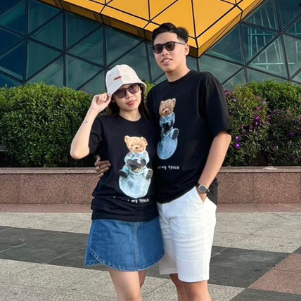 Áo Gấu B&W Studio - Màu: Trắng Đen Xanh Be, Vải 100% Cotton Dày Dặn, Thoáng Mát, Size S-XL,Form Rộng Unisex, Mã GAU060