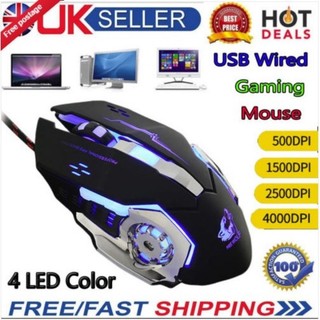 Chuột gaming máy tính free wolf v5 pro 2023 led 7 có dây màu cực đẹp chuyên game, chỉnh dpi.