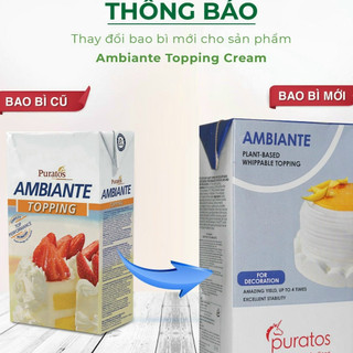 Kem béo - kem topping trang trí Meggle / ANBIANTE hộp 1lit